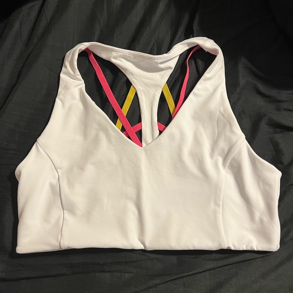 Fabletics Kessler White Medium Impact Strappy Women’s Sports Bra, size XLarge - Picture 3 of 5